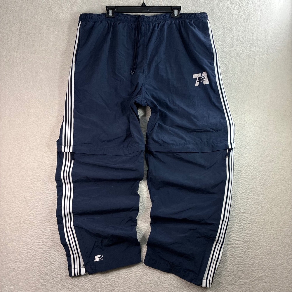 Y2K Starter Convertible Track Pant Men XL Blue Baggy Ankle Zip Sweatpant Vintage